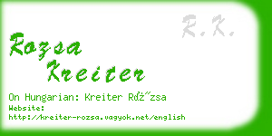 rozsa kreiter business card